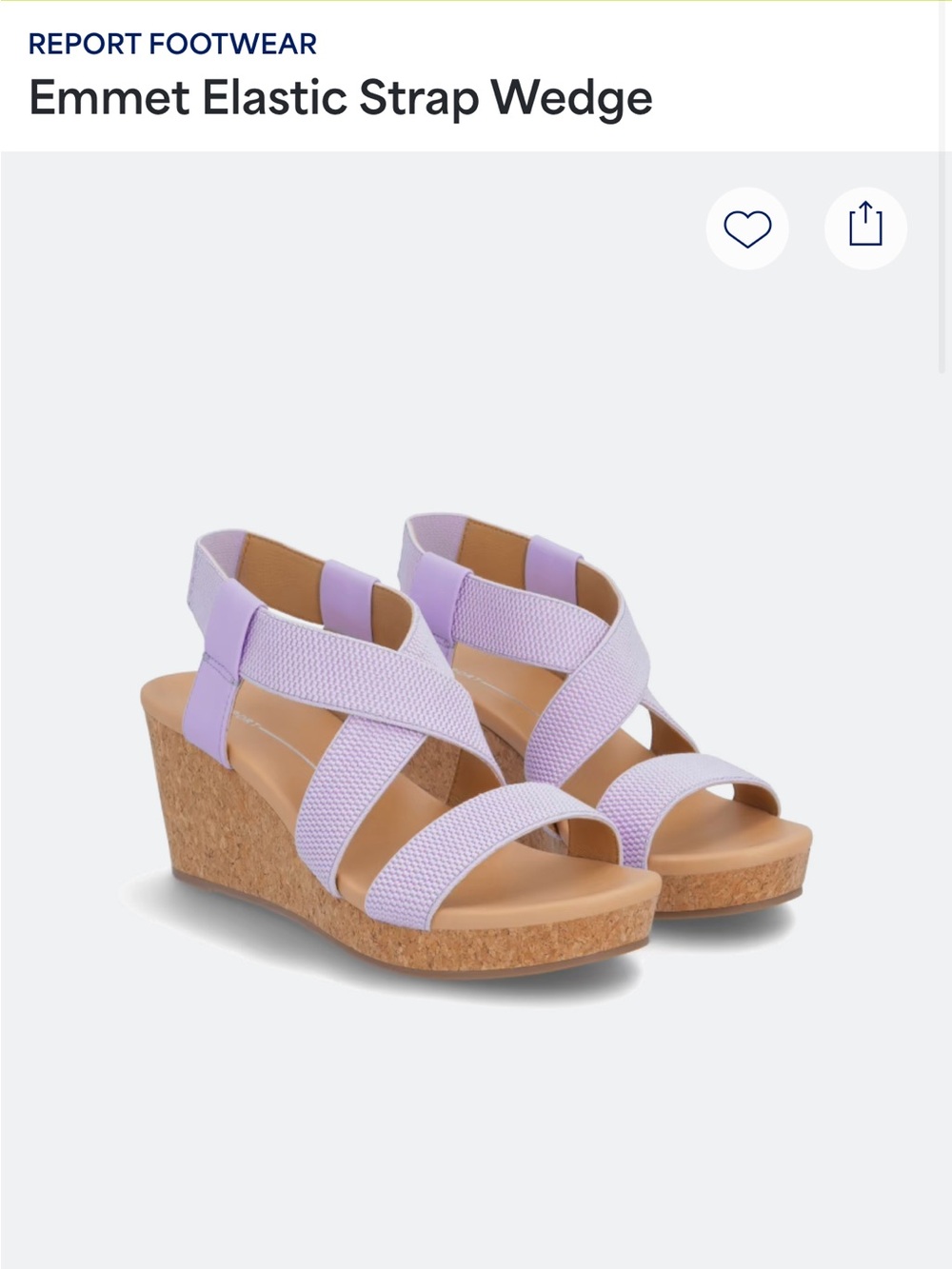Report Emmet Elastic Strap Wedge Sandals in Lavender